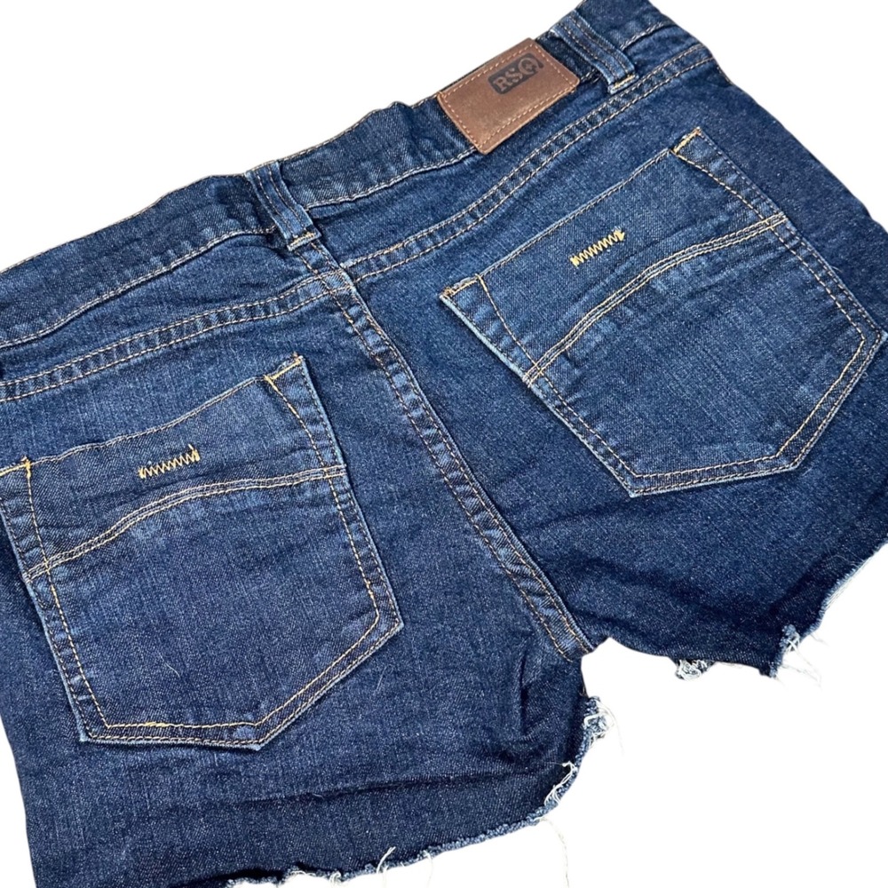 RSQ Upcycled Cutoff Denim Shorts Womens 30 Dark Wash London Skinny Retro Y2K